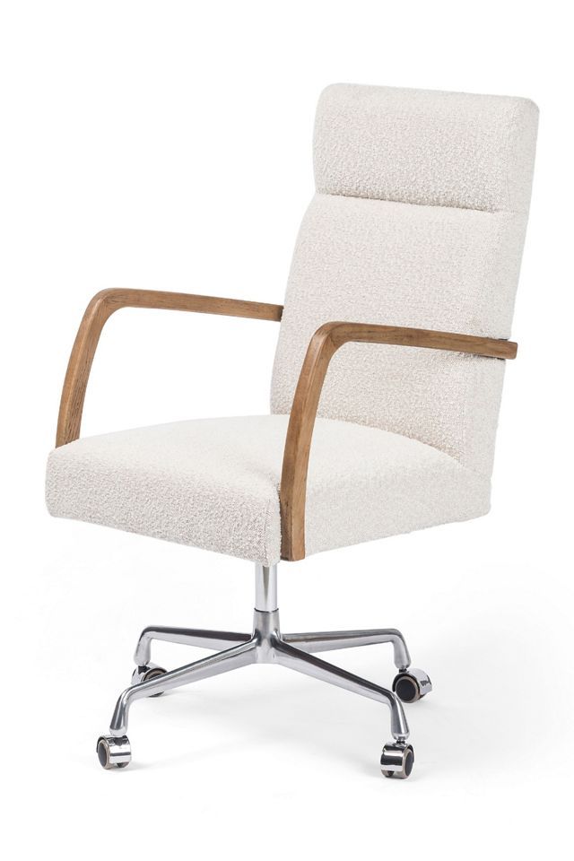 Bryson High-Back Knoll Natural Swivel Task Chair in White