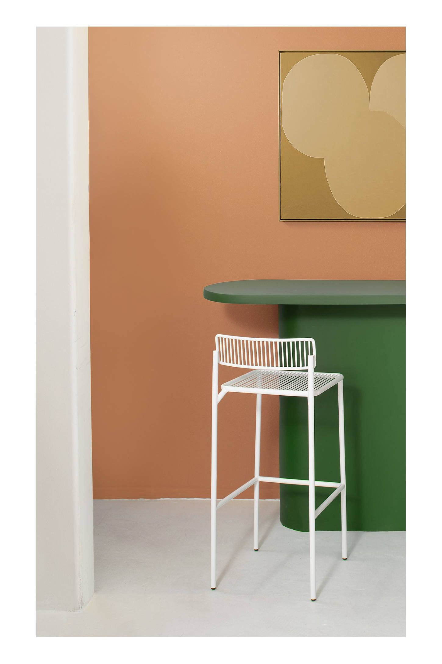 Minimalist White Galvanized Iron 26" Indoor/Outdoor Bar Stool