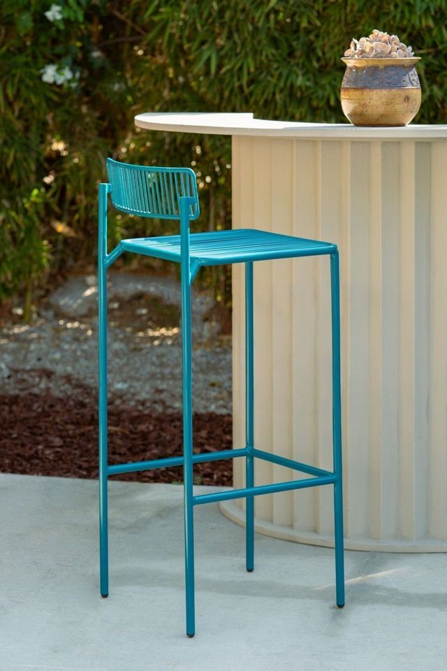 Rachel Minimalist Black Metal Indoor/Outdoor Bar Stool