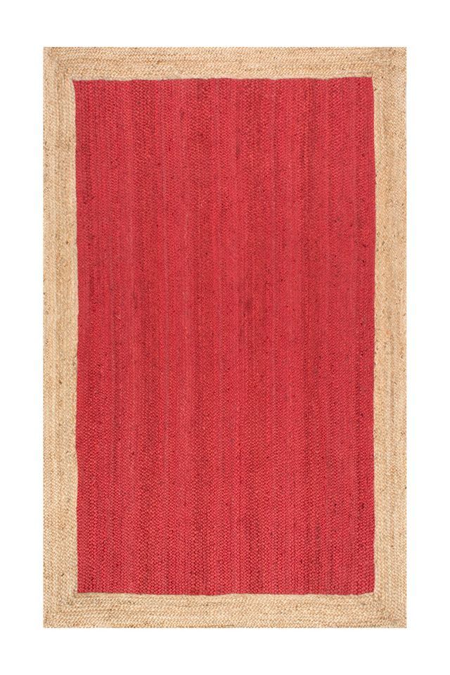 Handmade Red Braided Jute Reversible 4' x 6' Rug