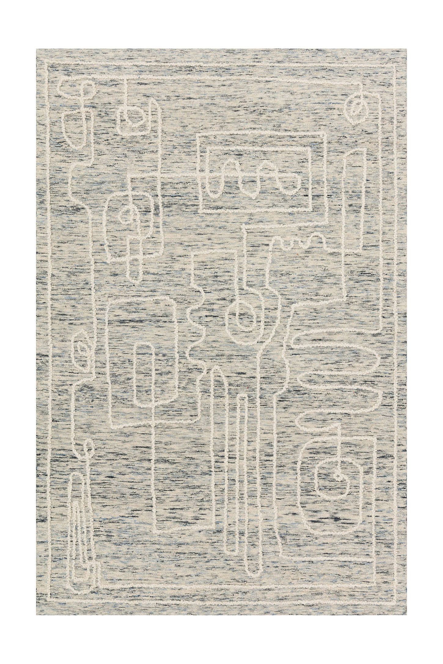 Geometric Gray Handmade Tufted Wool Area Rug 3'6" x 5'6"