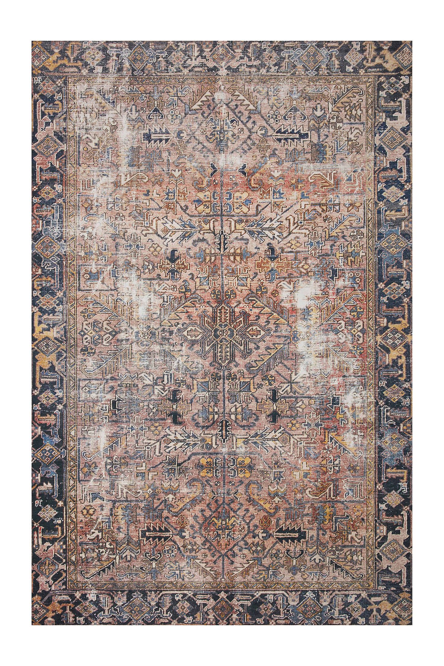 Ivory Vintage Look Easy Care Polyester Area Rug 8'6" x 11'6"