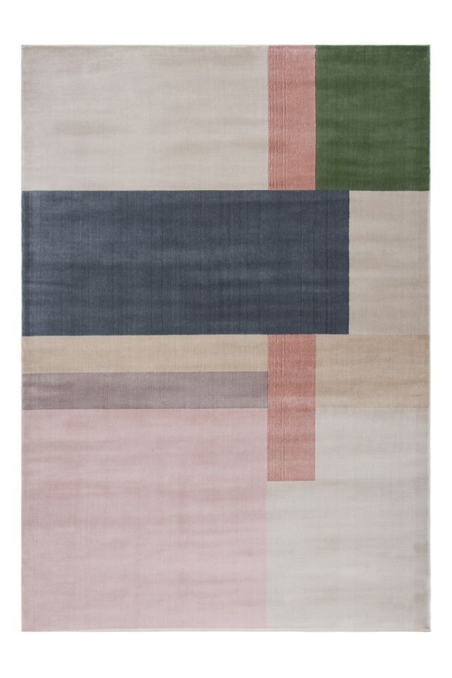 Ivory and Charcoal Abstract Geometric Area Rug