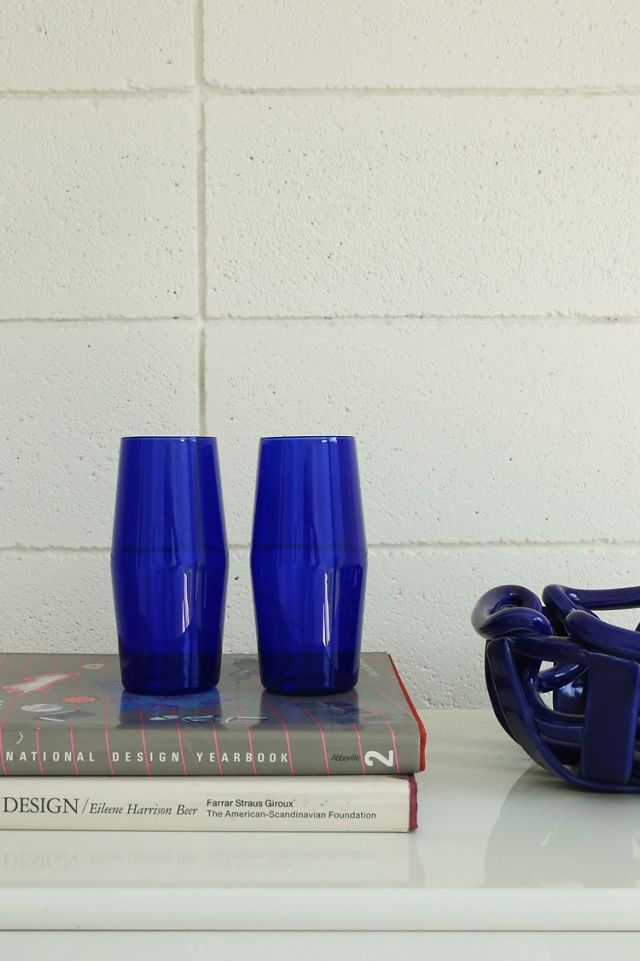 Cobalt Blue Borosilicate Glass Drinking Set, 6 oz, Set of 2