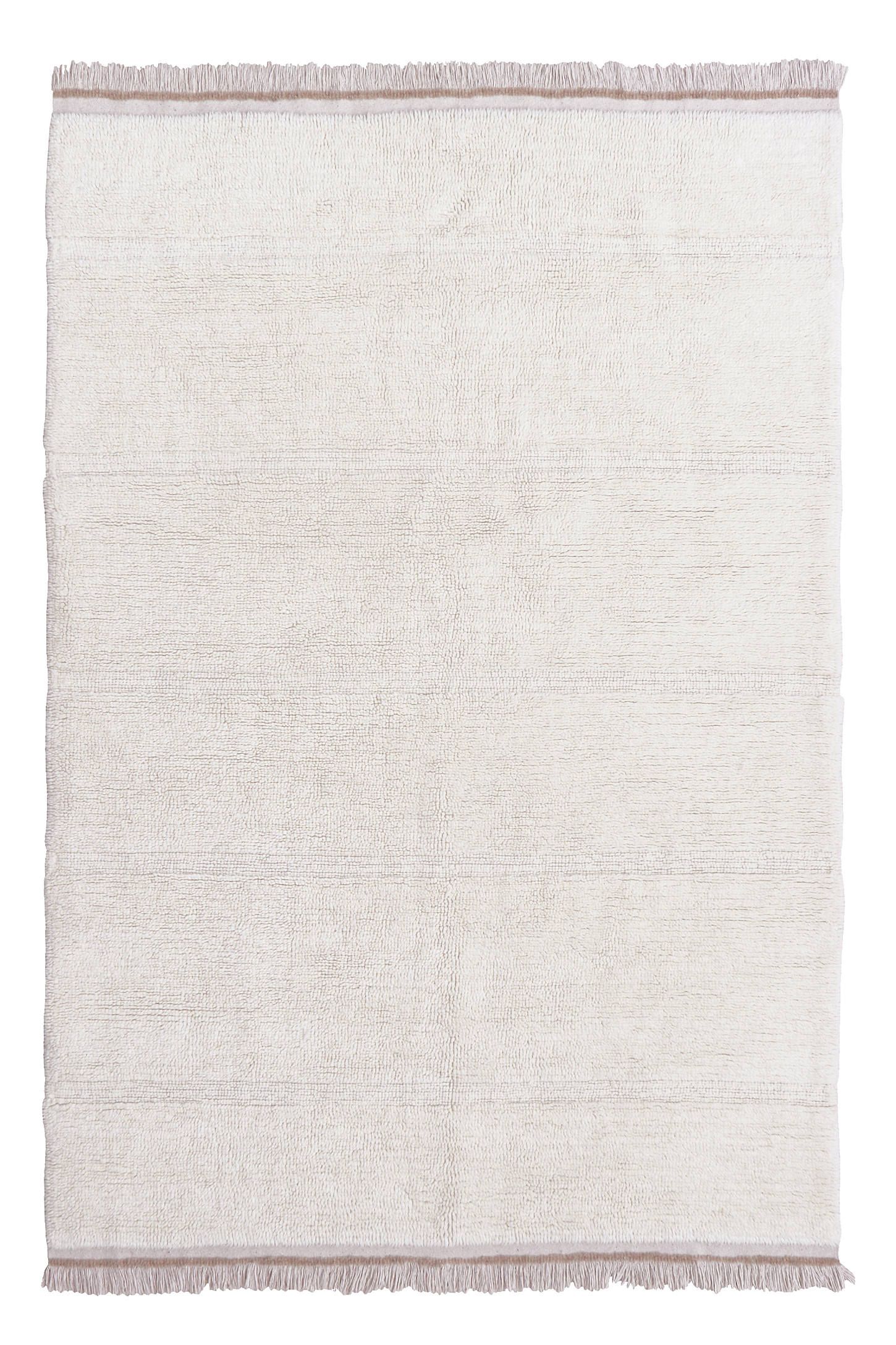 Steppe Contemporary Sheep White Wool 5'7" x 7'10" Hand-Tufted Rug