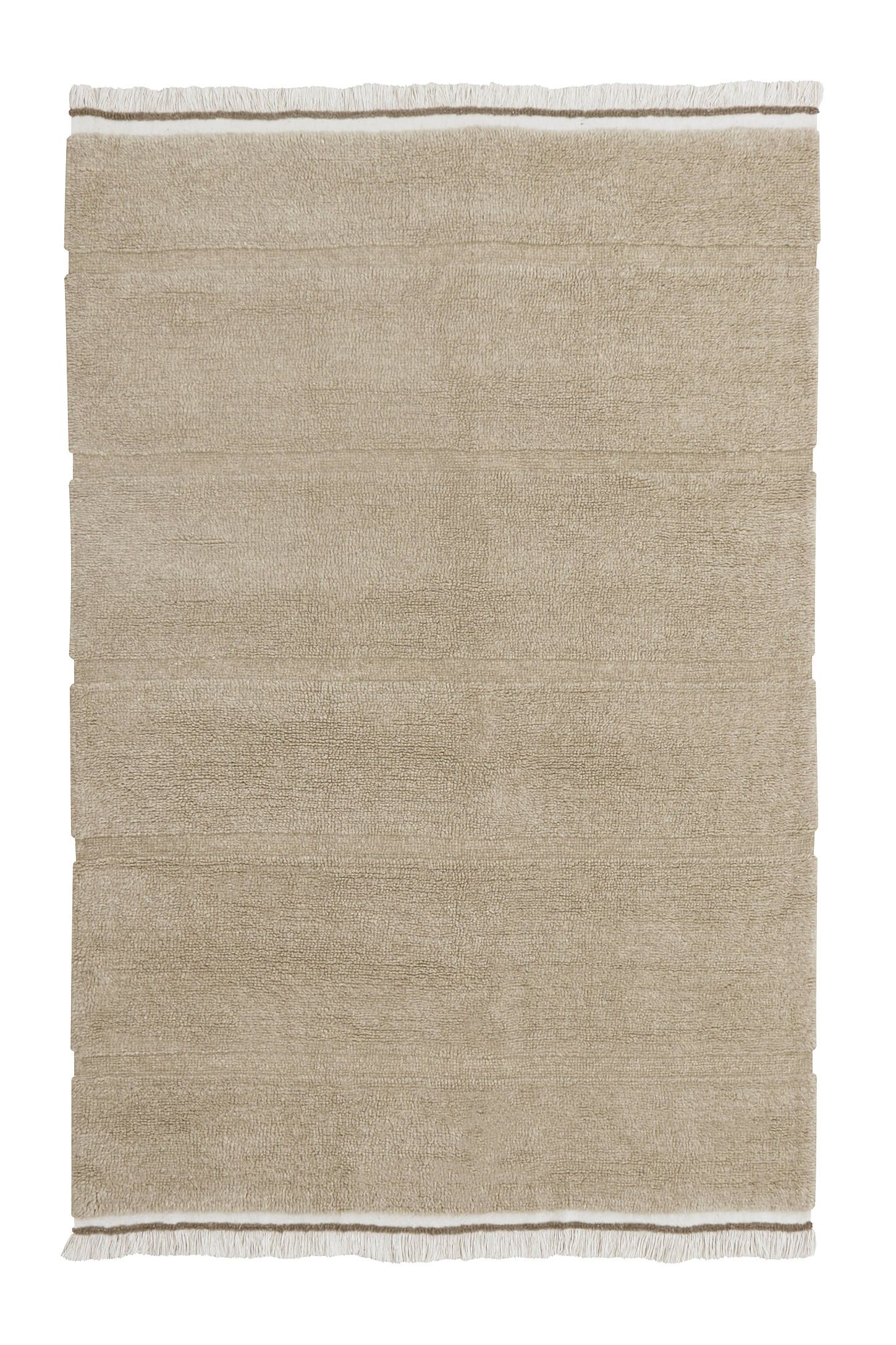 Steppe Contemporary Sheep White Wool 5'7" x 7'10" Hand-Tufted Rug