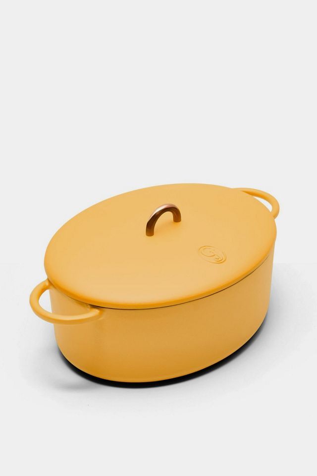 Mustard Enameled Cast Iron 6.75-qt Dutch Oven