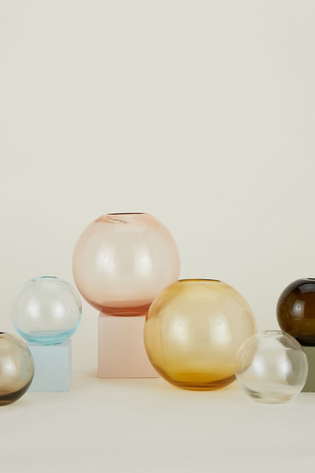 Large Blush Handblown Glass Sphere Vase