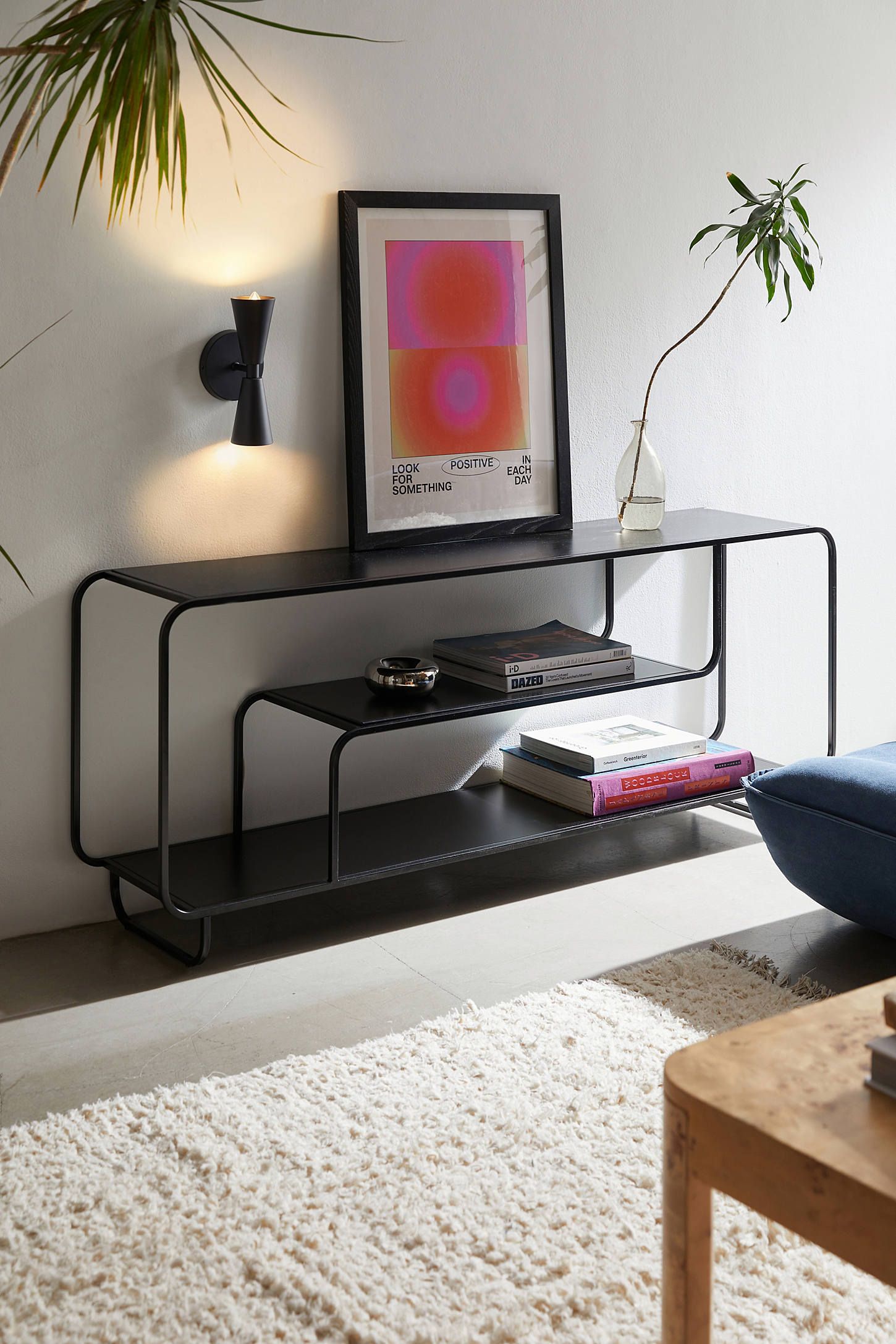 Alana Black Powder-Coated Metal Modern Media Console