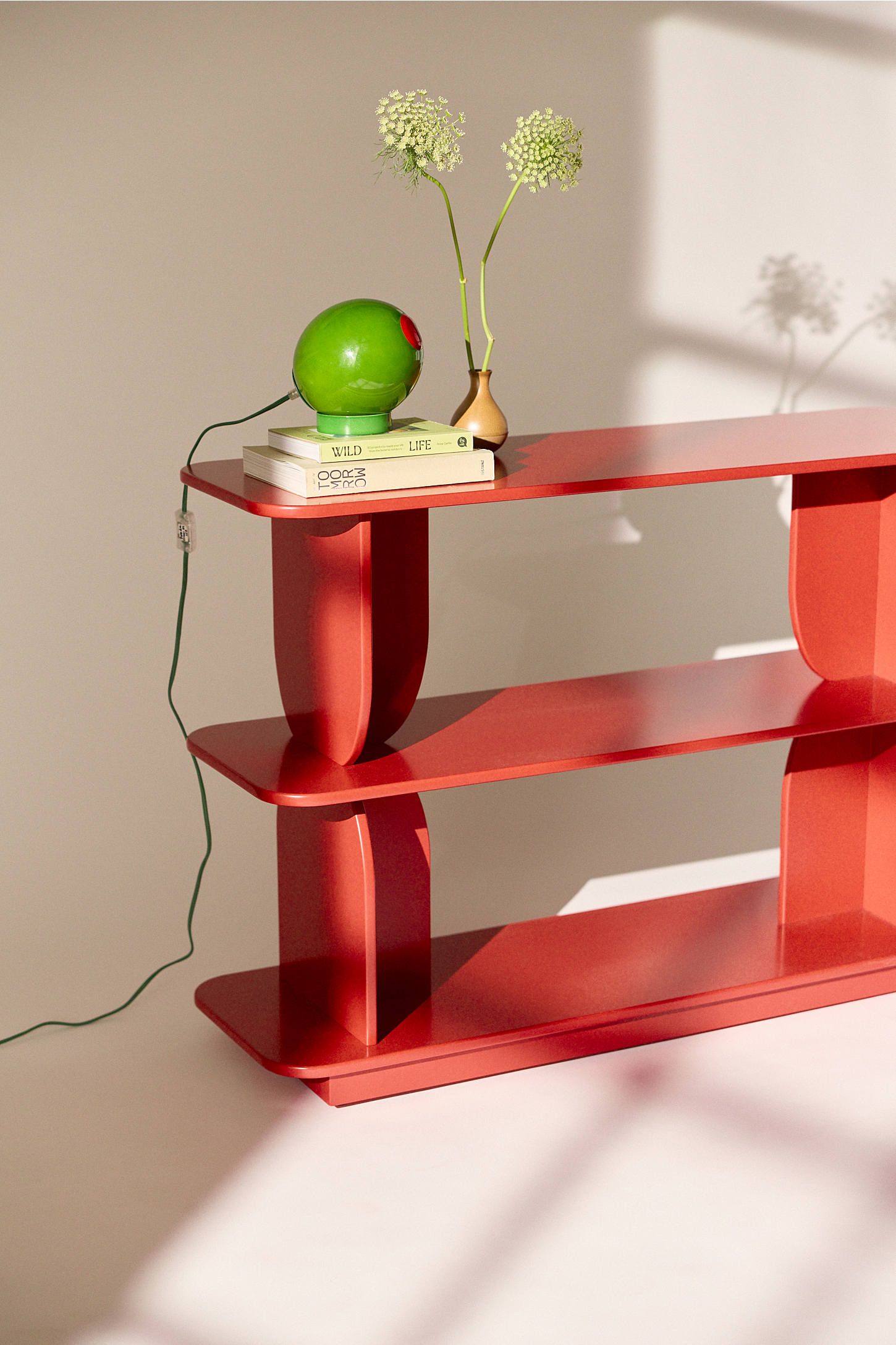 Green Solid Wood and MDF Retro-Mod Storage Console