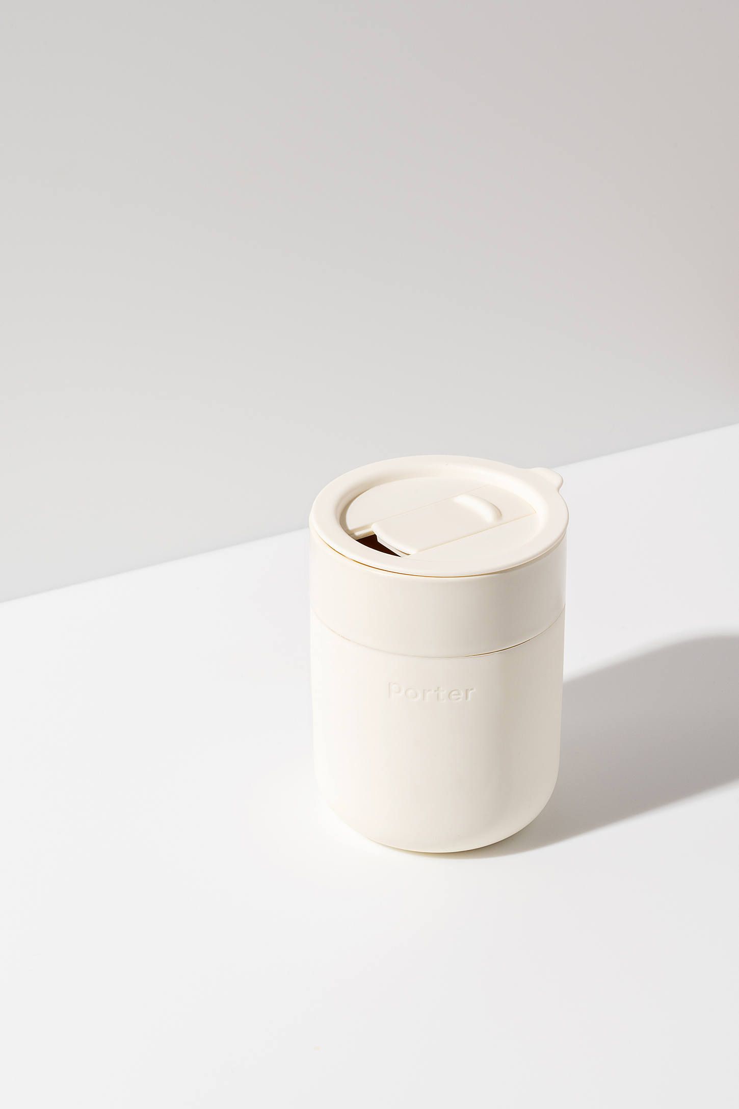 Cream Ceramic Mug with Protective Silicone Sleeve, 12 oz