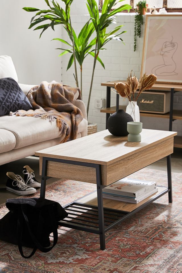 Charter Oak Lift-Top Coffee Table with Hidden Storage