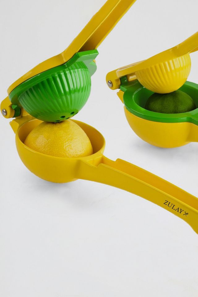 Yellow and Green Aluminum Citrus Juicer with Seed Filter