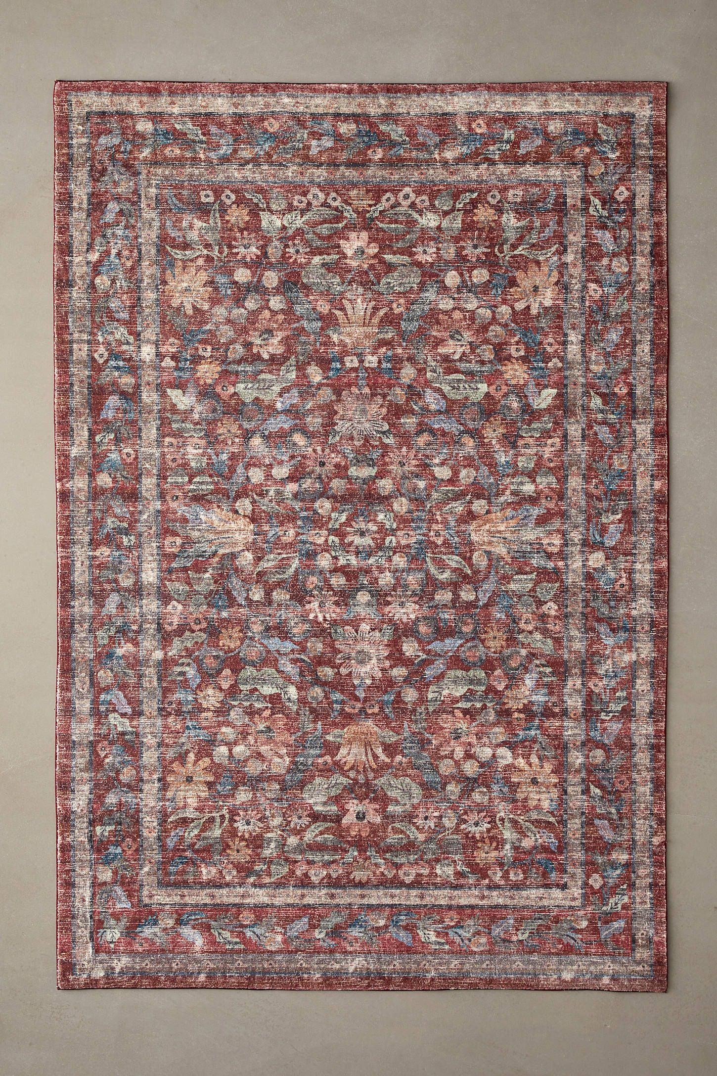 Enchanted Garden Black Floral Synthetic Rectangular Area Rug
