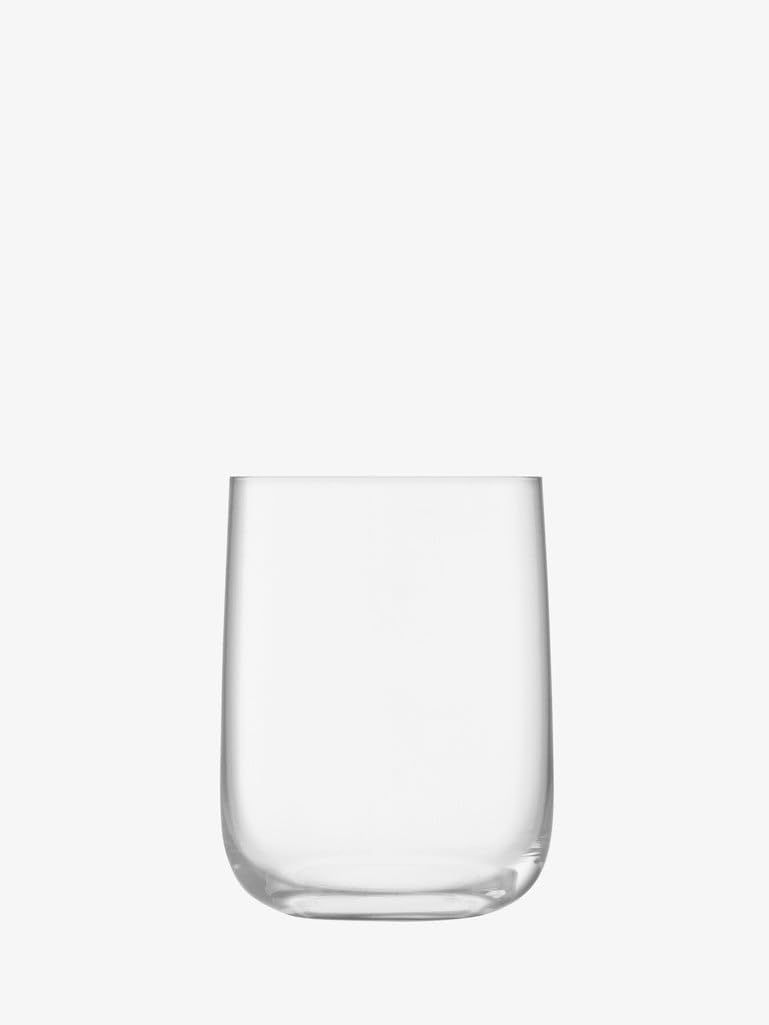 Borough Modern Clear Bar Glass Set with Curved Walls - 21oz, Pack of 4