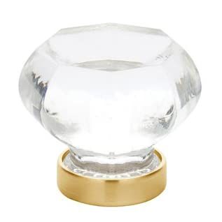 Satin Brass and Clear Crystal 1-1/4" Cabinet Knob