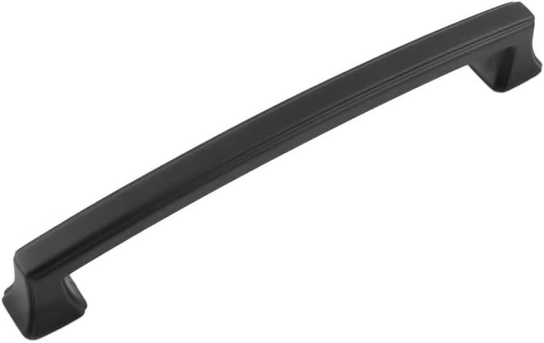 Matte Black 6-5/16 Inch Solid Core Cabinet Pull