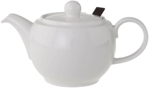 Elegant White Porcelain Teapot with Lid and Strainer