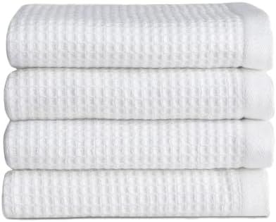 White Bamboo Waffle Weave Washcloth Set