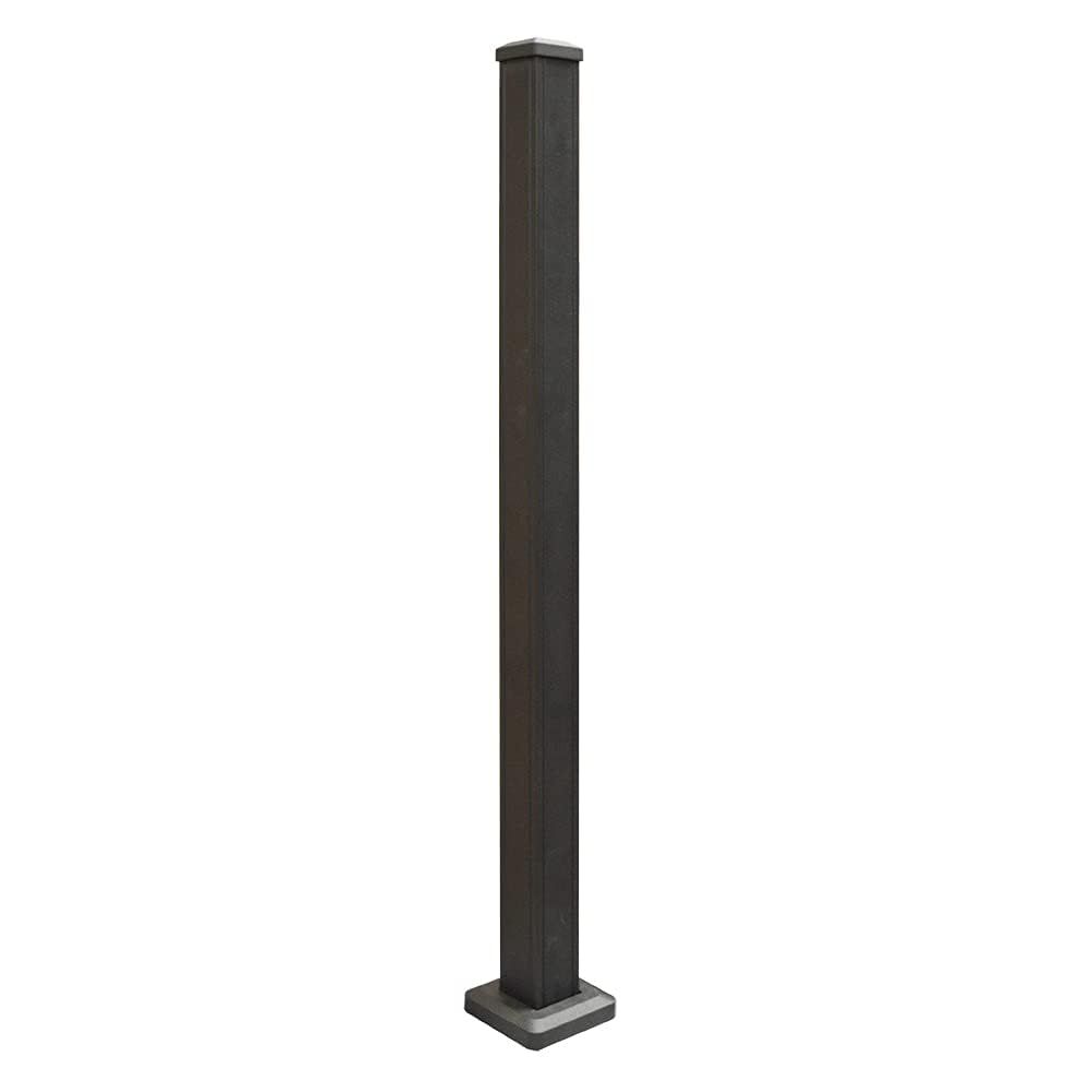 Textured Black Aluminum Railing Post Kit with Cap and Skirt