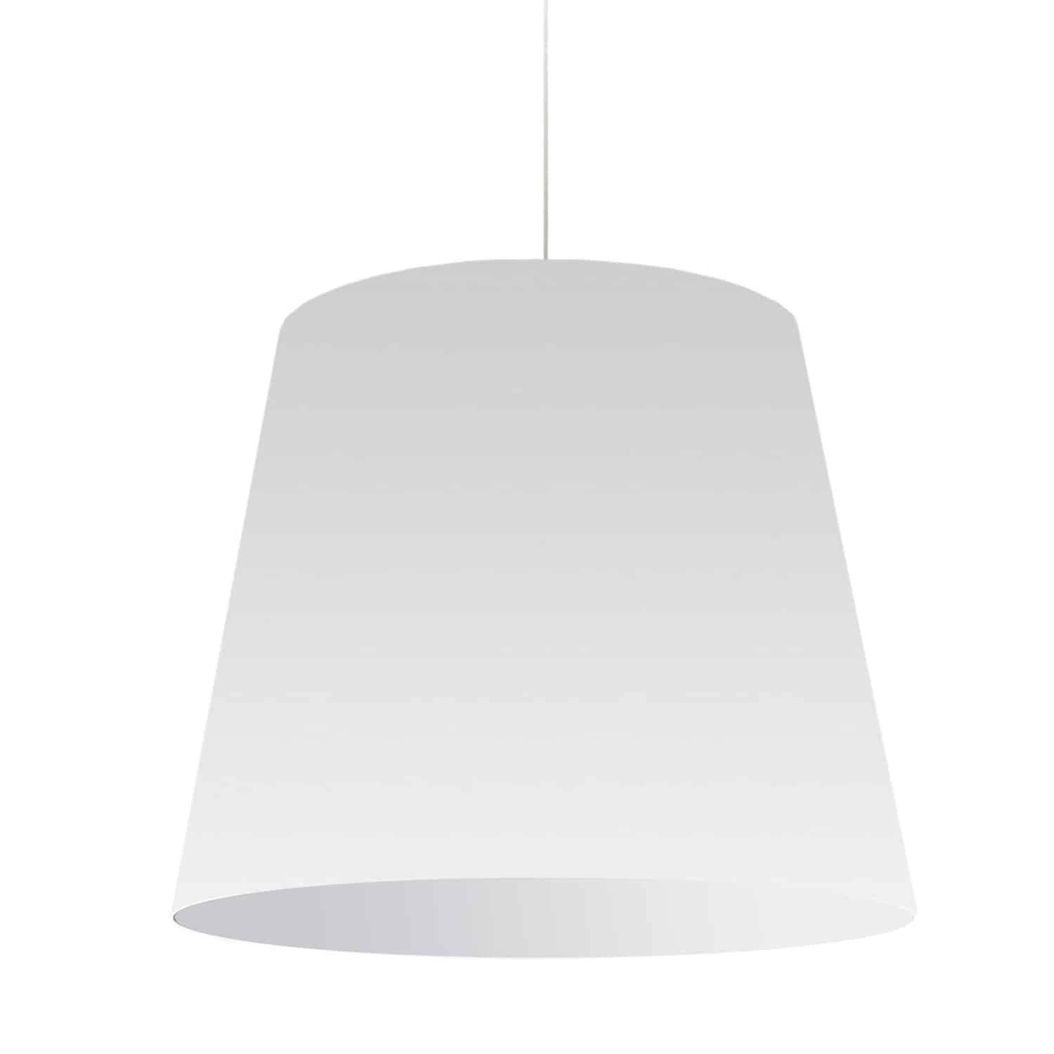 Large White Chrome Drum Pendant Light for Indoor/Outdoor Use