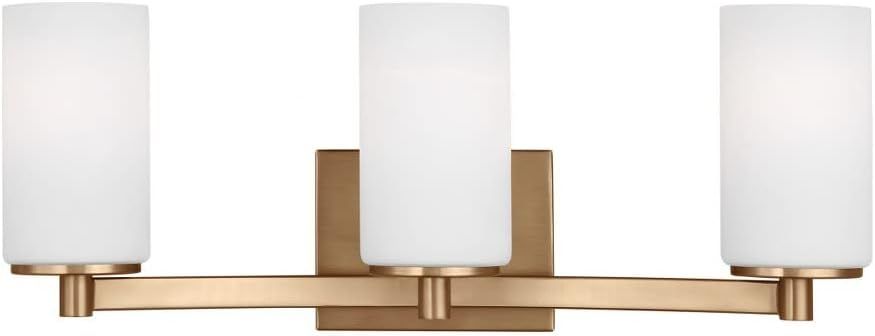 Satin Brass 3-Light Dimmable Bath Vanity Fixture