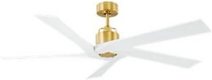 Burnished Brass 56" Ceiling Fan with Remote and Matte White Blades