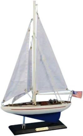 Navy Blue and White 16" Nautical Sailboat Model