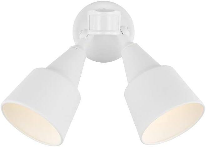 White Aluminum Outdoor Flood Light with Motion Sensor