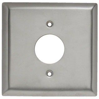 Stainless Steel 2-Gang Single Receptacle Wall Plate