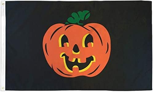 Festive Halloween Pumpkin Polyester Flag with Brass Grommets