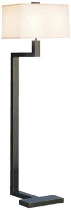 Deep Patina Bronze Adjustable Floor Lamp with Rectangular Shade