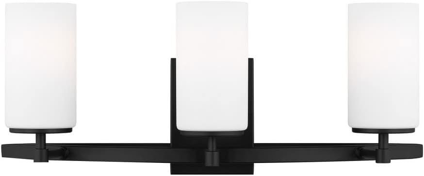 Alturas Midnight Black 3-Light LED Bath Fixture with Etched Glass