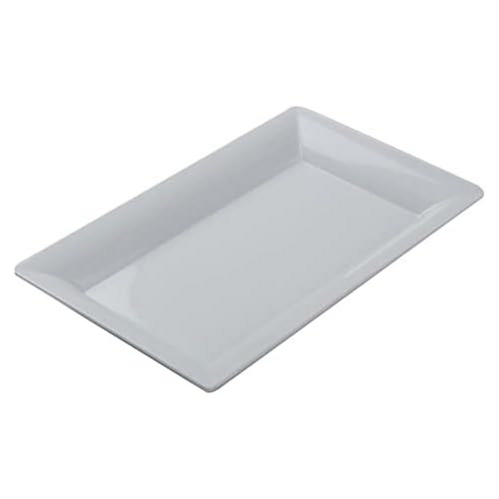 White Melamine Rectangular Tiered Serving Platter, 21 inches