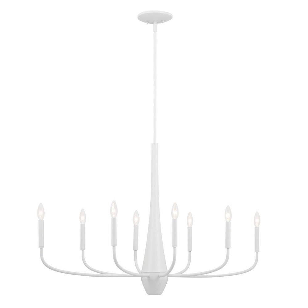 Deela White Sculptural 8-Light Modern Chandelier