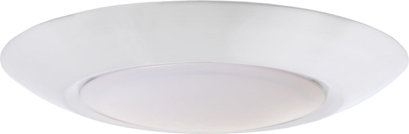 Sleek Polished Nickel 7'' LED Flushmount Light, Energy Star Rated