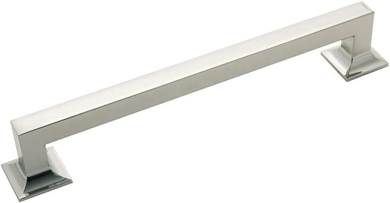 Polished Nickel Modern Appliance Handle with Mounting Hardware