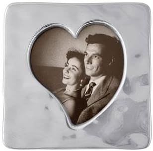 Small Silver Aluminum Heart-Shaped Picture Frame