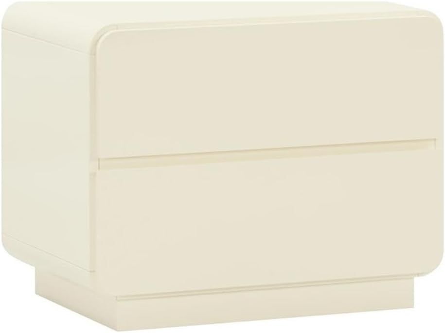 Sagura Cream 2-Drawer Contemporary Nightstand