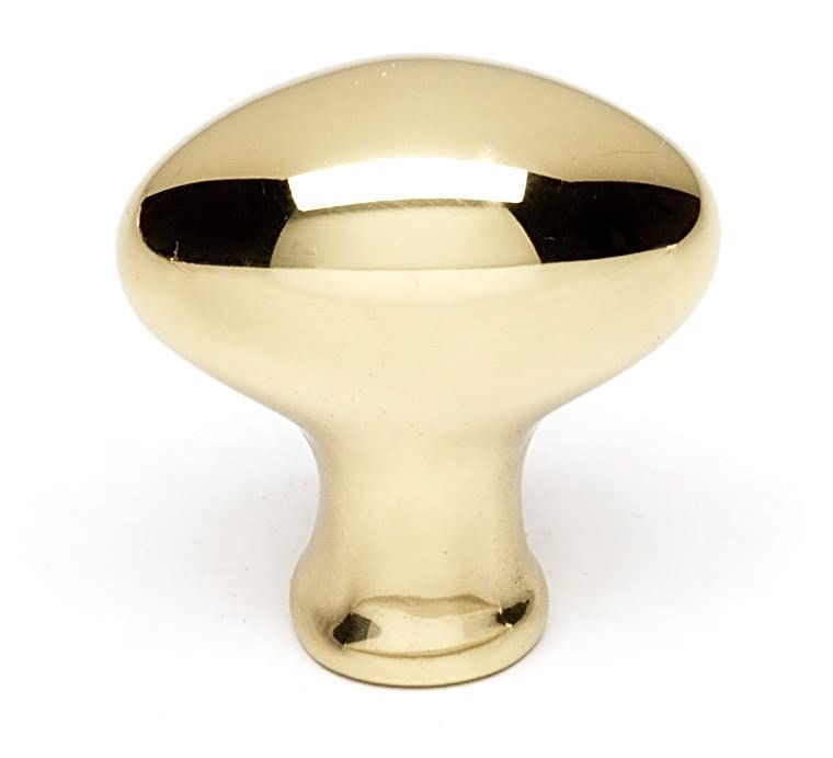 Oval Unlacquered Brass Modern Cabinet Knob