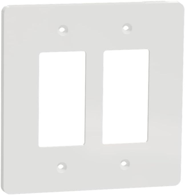 Matte White Mid-Size 2-Gang Polycarbonate Wall Plate