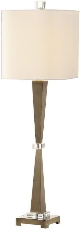 Niccolai Gold and White Steel Table Lamp with Drum Shade