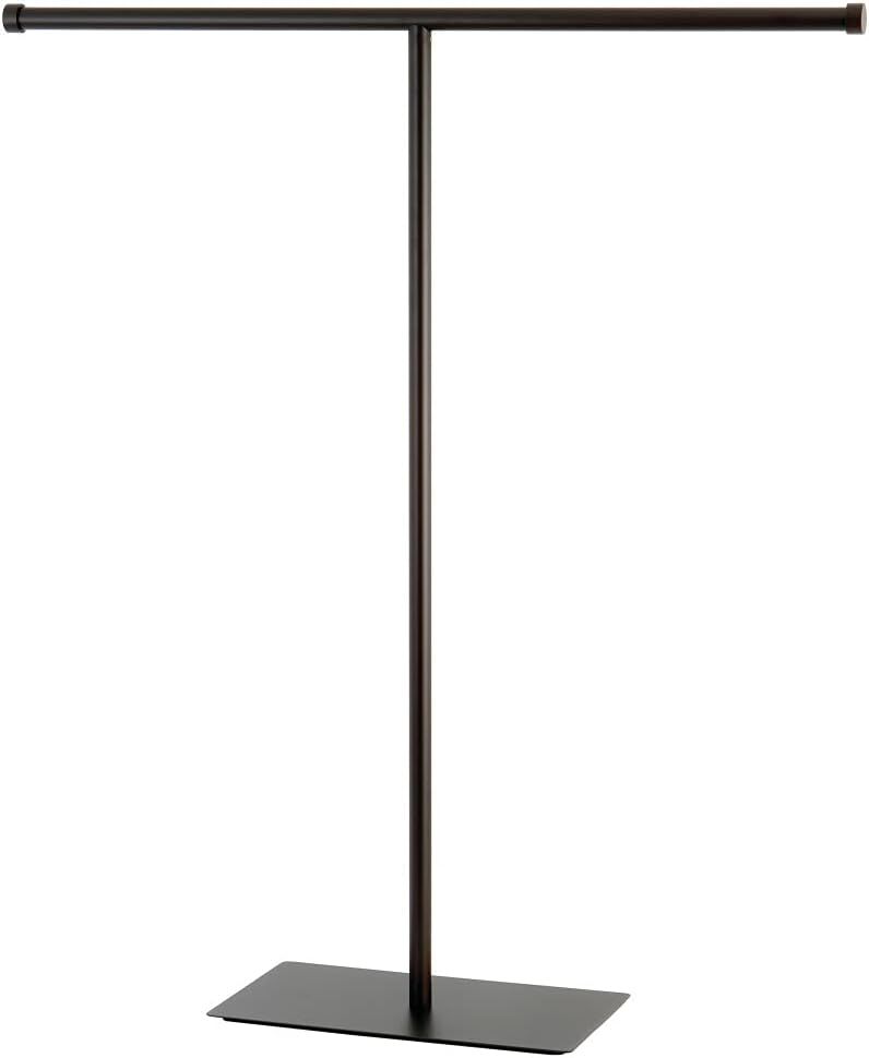 Oil Rubbed Bronze T-Shape Towel Rack with Weighted Base