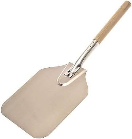 21-Inch Silver Aluminum Blade Pizza Peel with Wood Handle