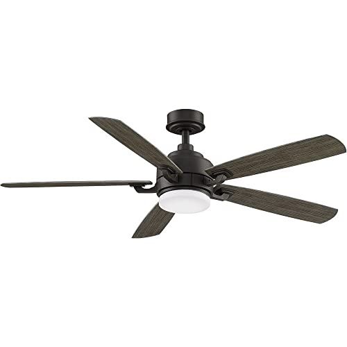 Matte Greige 52" LED Ceiling Fan with Remote and 5 Blades