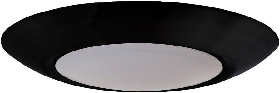 Sleek Polished Nickel 7'' LED Flushmount with Dimmable White Bowl Shade