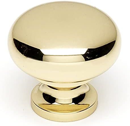 1 1/4" Round Unlacquered Brass Traditional Knob