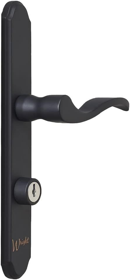 Matte Black Exterior Door Lever with Key Lock