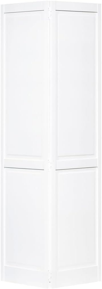 Traditional White Primed Pine Wood 4-Panel Bi-Fold Door