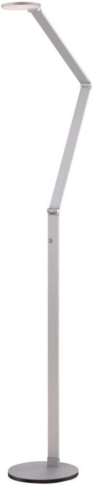 Adjustable Chiseled Nickel LED Floor Lamp with Metal Shade